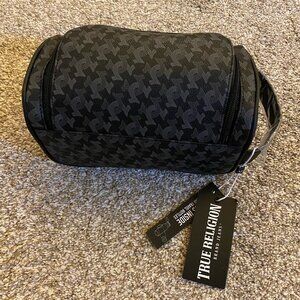 True Religion Men's AUKKA Toiletry Bag  Black/Gray Horseshoe Logo